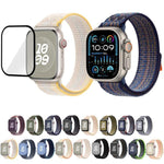 Nylon Loop Watch Band with 3D Curved Film, For Apple Watch Series 40mm, For Apple Watch Ultra 2 / 1 49mm, For Apple Watch Series 45mm