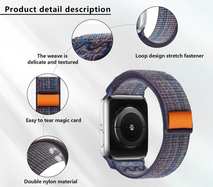 Nylon Loop Watch Band with 3D Curved Film, For Apple Watch Series 40mm, For Apple Watch Ultra 2 / 1 49mm, For Apple Watch Series 45mm