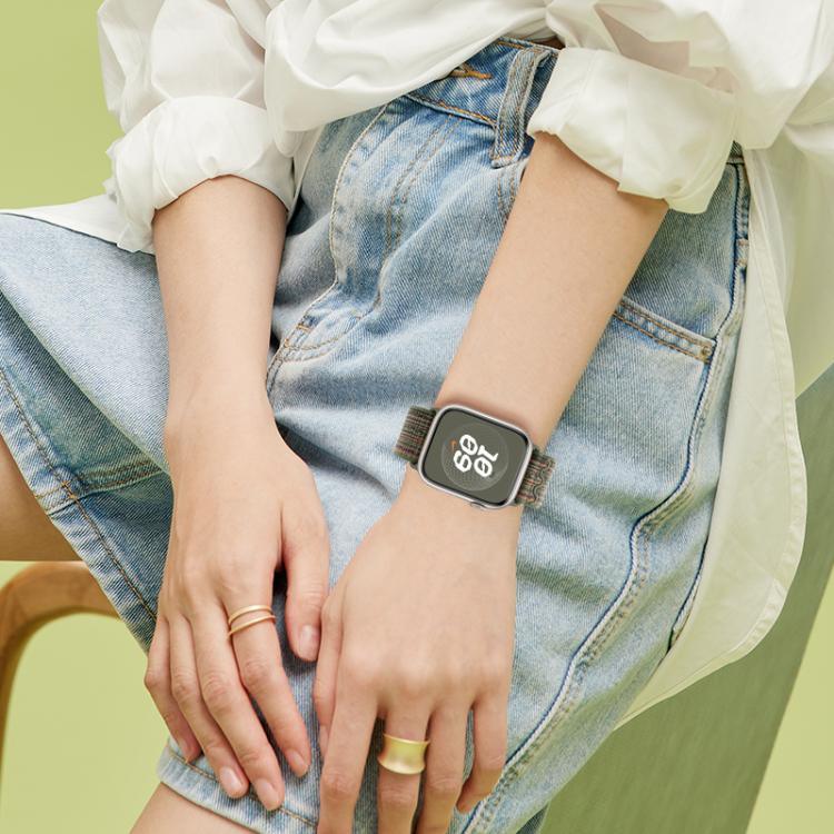Nylon Loop Watch Band with 3D Curved Film, For Apple Watch Series 10 46mm, For Apple Watch Series 10 42mm, For Apple Watch Series 44mm