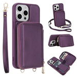 Crossbody Zipper RFID Card Bag Phone Case, For iPhone 15, For iPhone 14 / 13, For iPhone 14 Pro, For iPhone 14 Pro Max, For iPhone 13 Pro Max, For iPhone 13 Pro