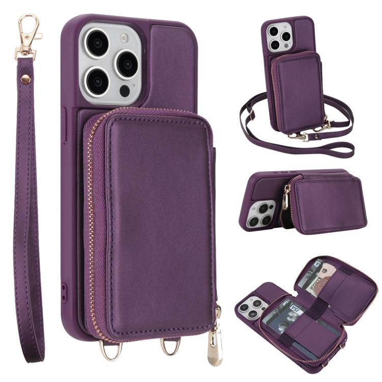 Crossbody Zipper RFID Card Bag Phone Case, For iPhone 15, For iPhone 14 / 13, For iPhone 14 Pro, For iPhone 14 Pro Max, For iPhone 13 Pro Max, For iPhone 13 Pro