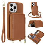 Crossbody Zipper RFID Card Bag Phone Case, For iPhone 15, For iPhone 14 / 13, For iPhone 14 Pro, For iPhone 14 Pro Max, For iPhone 13 Pro Max, For iPhone 13 Pro