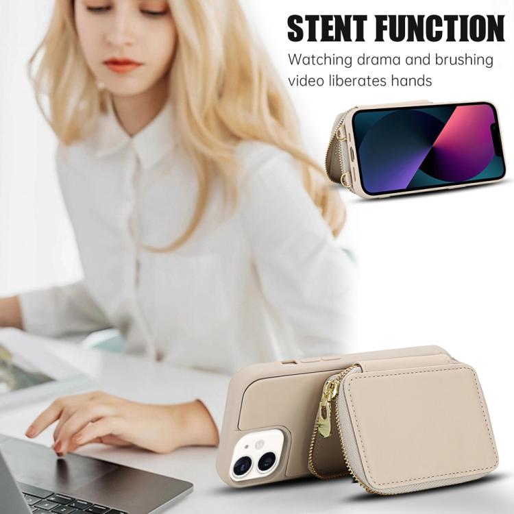 Crossbody Zipper RFID Card Bag Phone Case, For iPhone 12 / 12 Pro, For iPhone 12 Pro Max, For iPhone 11 Pro Max, For iPhone 11, For iPhone 11 Pro