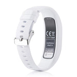 For Garmin Vivofit 4 xDfind Silver Buckle Silicone Sport Watch Band, S, L