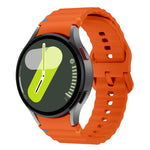 Wave Stitching Silicone Watch Band with 3D Curved Film, For Samsung Galaxy Watch FE 40mm, For Samsung Galaxy Watch7 44mm, For Samsung Galaxy Watch7 40mm, For Samsung Galaxy Watch6 Classic 47mm