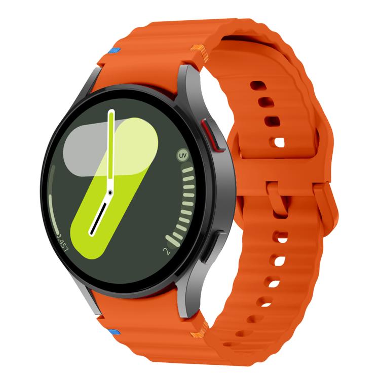 Wave Stitching Silicone Watch Band with 3D Curved Film, For Samsung Galaxy Watch4 Classic 46mm, For Samsung Galaxy Watch4 Classic 42mm, For Samsung Galaxy Watch5 Active 40mm, For Samsung Galaxy Watch5 Active 44mm