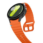 Wave Stitching Silicone Watch Band with 3D Curved Film, For Samsung Galaxy Watch4 Classic 46mm, For Samsung Galaxy Watch4 Classic 42mm, For Samsung Galaxy Watch5 Active 40mm, For Samsung Galaxy Watch5 Active 44mm