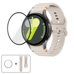 Wave Stitching Silicone Watch Band with 3D Curved Film, For Samsung Galaxy Watch4 Active 40mm, For Samsung Galaxy Watch4 Active 44mm