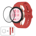 Plain Stitching Silicone Watch Band with 3D Curved Film, For Samsung Galaxy Watch FE 40mm, For Samsung Galaxy Watch7 44mm, For Samsung Galaxy Watch7 40mm, For Samsung Galaxy Watch6 Classic 47mm