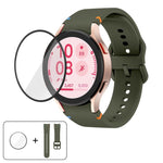 Plain Stitching Silicone Watch Band with 3D Curved Film, For Samsung Galaxy Watch FE 40mm, For Samsung Galaxy Watch7 44mm, For Samsung Galaxy Watch7 40mm, For Samsung Galaxy Watch6 Classic 47mm