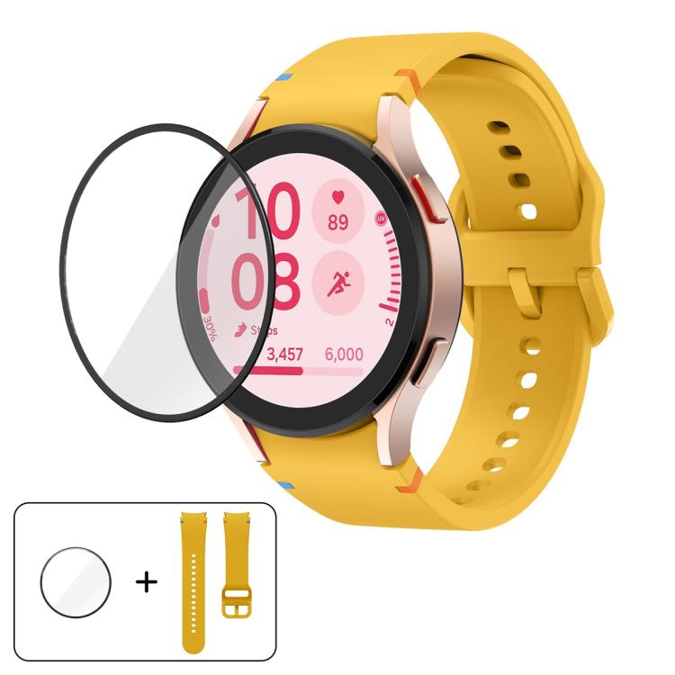 Plain Stitching Silicone Watch Band with 3D Curved Film, For Samsung Galaxy Watch6 44mm, For Samsung Galaxy Watch6 40mm, For Samsung Galaxy Watch6 Classic 43mm, For Samsung Galaxy Watch5 44mm