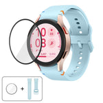 Plain Stitching Silicone Watch Band with 3D Curved Film, For Samsung Galaxy Watch6 44mm, For Samsung Galaxy Watch6 40mm, For Samsung Galaxy Watch6 Classic 43mm, For Samsung Galaxy Watch5 44mm