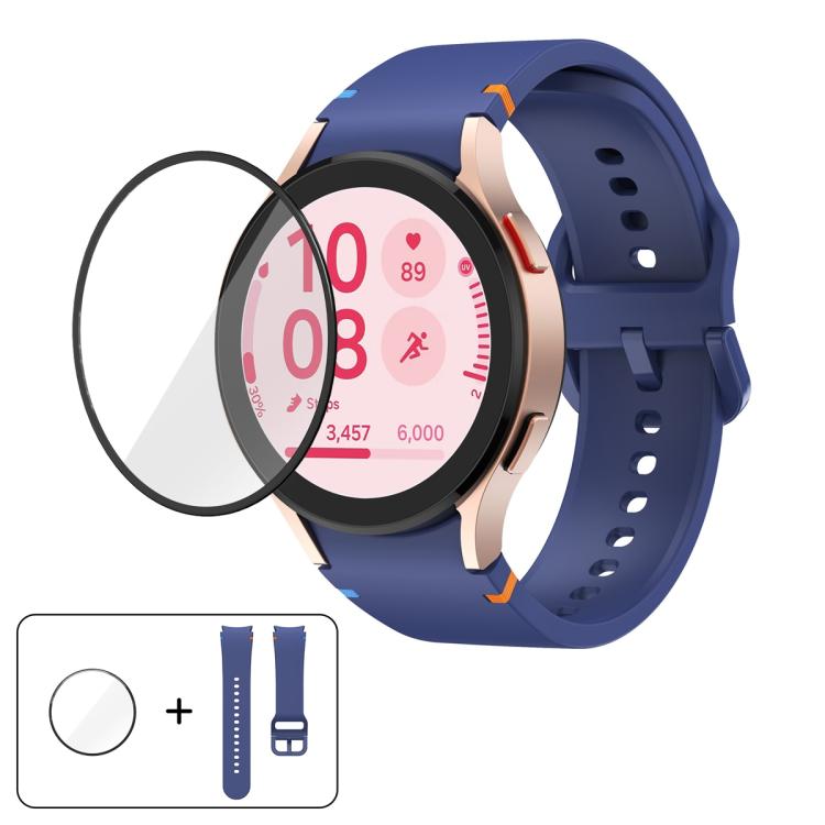 Plain Stitching Silicone Watch Band with 3D Curved Film, For Samsung Galaxy Watch6 44mm, For Samsung Galaxy Watch6 40mm, For Samsung Galaxy Watch6 Classic 43mm, For Samsung Galaxy Watch5 44mm