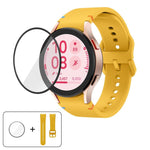 Plain Stitching Silicone Watch Band with 3D Curved Film, For Samsung Galaxy Watch6 44mm, For Samsung Galaxy Watch6 40mm, For Samsung Galaxy Watch6 Classic 43mm, For Samsung Galaxy Watch5 44mm
