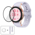 Plain Stitching Silicone Watch Band with 3D Curved Film, For Samsung Galaxy Watch FE 40mm, For Samsung Galaxy Watch7 44mm, For Samsung Galaxy Watch7 40mm, For Samsung Galaxy Watch6 Classic 47mm