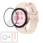 Plain Stitching Silicone Watch Band with 3D Curved Film, For Samsung Galaxy Watch5 Pro 45mm, For Samsung Galaxy Watch5 40mm, For Samsung Galaxy Watch4 44mm, For Samsung Galaxy Watch4 40mm