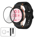 Plain Stitching Silicone Watch Band with 3D Curved Film, For Samsung Galaxy Watch4 Classic 46mm, For Samsung Galaxy Watch4 Classic 42mm, For Samsung Galaxy Watch5 Active 40mm, For Samsung Galaxy Watch5 Active 44mm