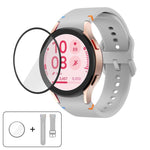 Plain Stitching Silicone Watch Band with 3D Curved Film, For Samsung Galaxy Watch4 Classic 46mm, For Samsung Galaxy Watch4 Classic 42mm, For Samsung Galaxy Watch5 Active 40mm, For Samsung Galaxy Watch5 Active 44mm