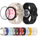 Plain Stitching Silicone Watch Band with 3D Curved Film, For Samsung Galaxy Watch6 44mm, For Samsung Galaxy Watch6 40mm, For Samsung Galaxy Watch6 Classic 43mm, For Samsung Galaxy Watch5 44mm
