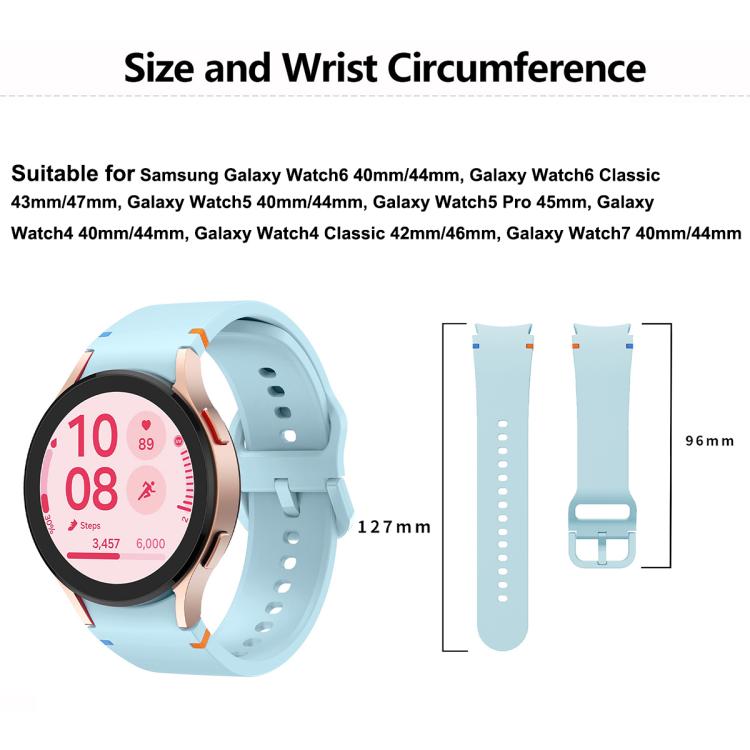 Plain Stitching Silicone Watch Band with 3D Curved Film, For Samsung Galaxy Watch6 44mm, For Samsung Galaxy Watch6 40mm, For Samsung Galaxy Watch6 Classic 43mm, For Samsung Galaxy Watch5 44mm