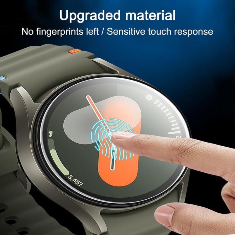 Plain Stitching Silicone Watch Band with 3D Curved Film, For Samsung Galaxy Watch4 Classic 46mm, For Samsung Galaxy Watch4 Classic 42mm, For Samsung Galaxy Watch5 Active 40mm, For Samsung Galaxy Watch5 Active 44mm