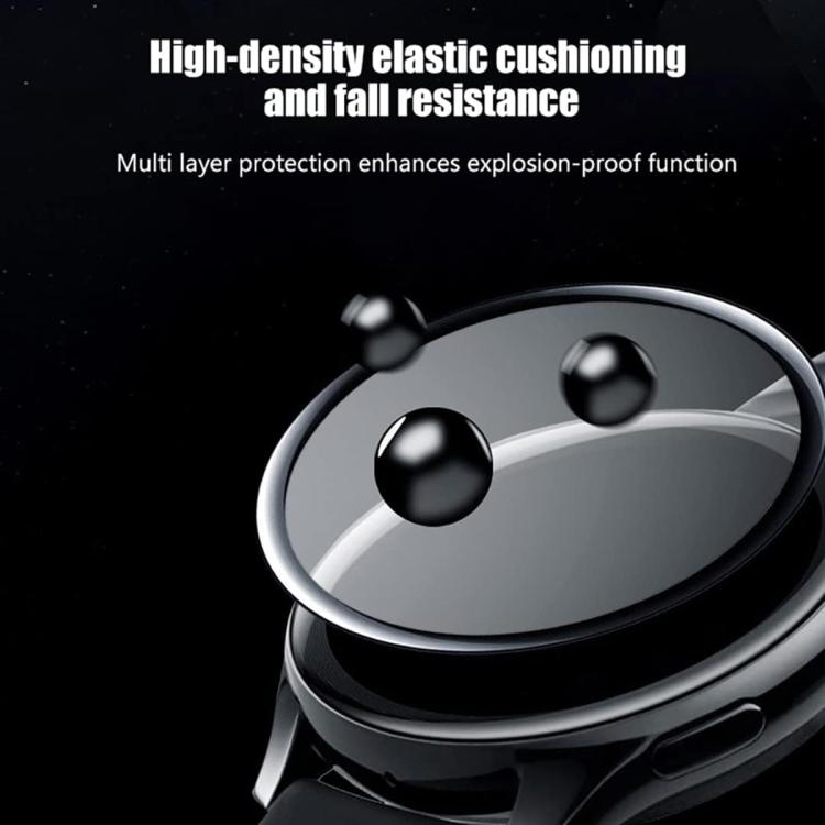 Plain Stitching Silicone Watch Band with 3D Curved Film, For Samsung Galaxy Watch4 Classic 46mm, For Samsung Galaxy Watch4 Classic 42mm, For Samsung Galaxy Watch5 Active 40mm, For Samsung Galaxy Watch5 Active 44mm