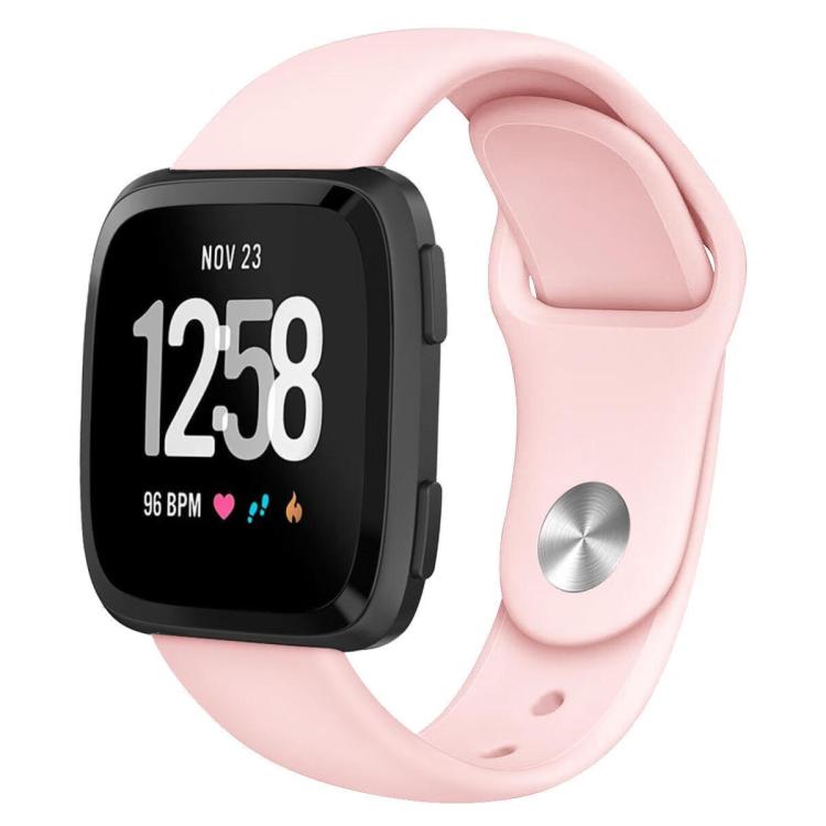 For Fitbit Versa 2 / Versa / Versa Lite xDfind Rivet Buckle Solid Color Silicone Watch Band, S, L