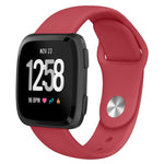 For Fitbit Versa 2 / Versa / Versa Lite xDfind Rivet Buckle Solid Color Silicone Watch Band, S, L