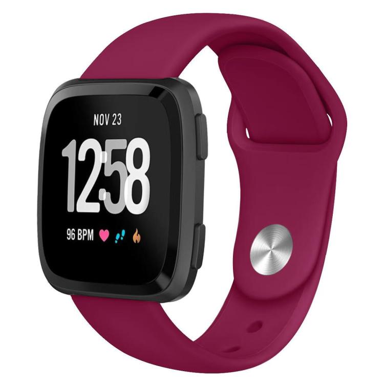 For Fitbit Versa 2 / Versa / Versa Lite xDfind Rivet Buckle Solid Color Silicone Watch Band, S, L