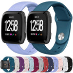 For Fitbit Versa 2 / Versa / Versa Lite xDfind Rivet Buckle Solid Color Silicone Watch Band, S, L