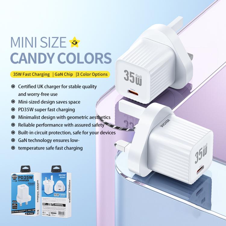 WK WP-U13 Cinsuy Speed PD35W Type-C Fast Charger, EU Plug, UK Plug