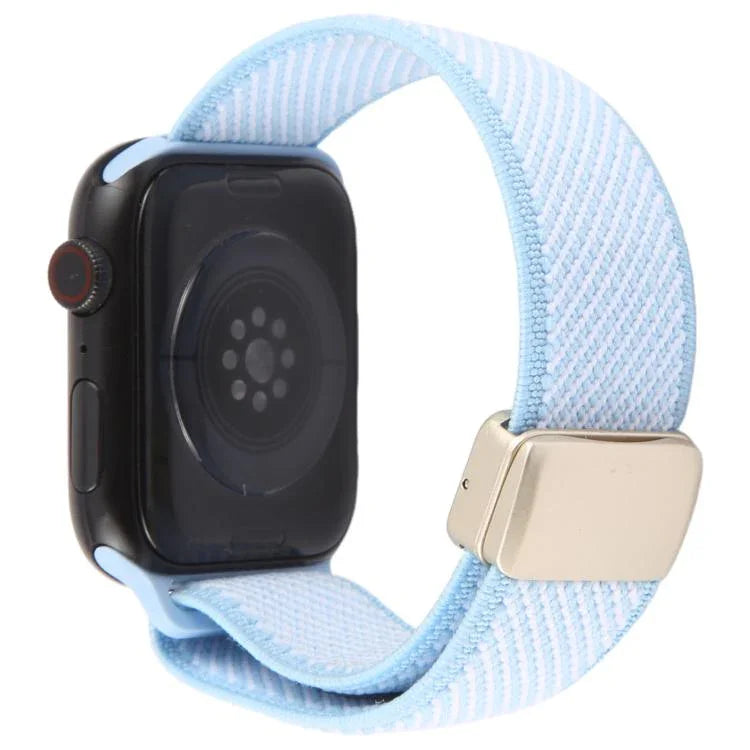 Twill Two Color Elastic Nylon Magnetic Buckle Watch Band, For Apple Watch 46mm / 49mm / 45mm / 44mm, For Apple Watch 42mm / 41mm / 40mm / 38mm