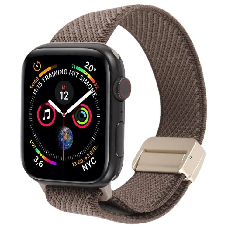 Twill Two Color Elastic Nylon Magnetic Buckle Watch Band, For Apple Watch 46mm / 49mm / 45mm / 44mm, For Apple Watch 42mm / 41mm / 40mm / 38mm