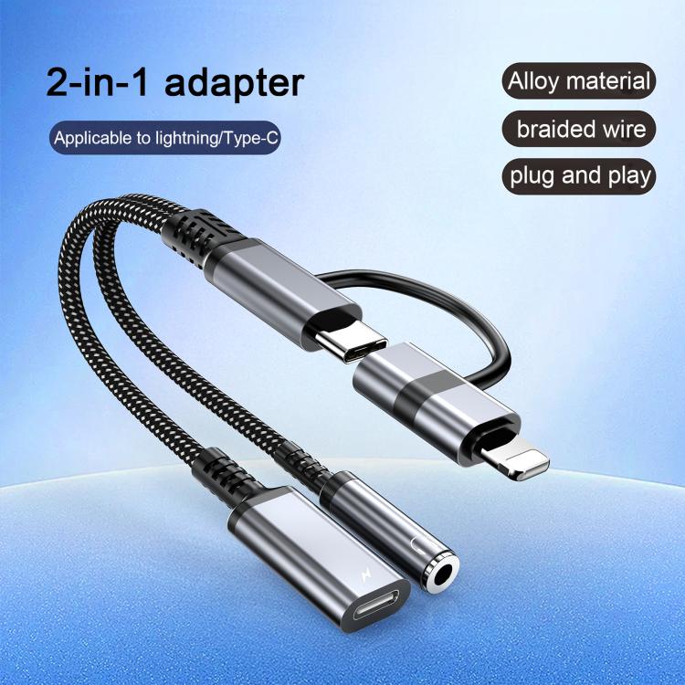 4 in 1 USB-C / Type-C, 8 Pin to USB-C / Type-C, 3.5mm Audio Cable Adapter, Type-C, 8 Pin to USB-C / Type-C, 3.5mm