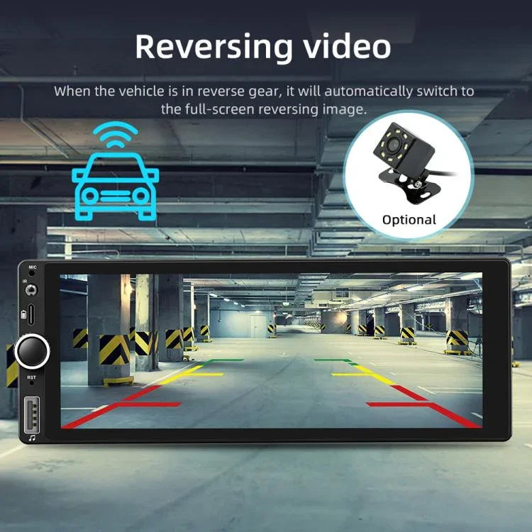 F6021 6.86 inch IPS Screen Car 1Din MP5 Player Support CarPlay & Android Auto, F6021