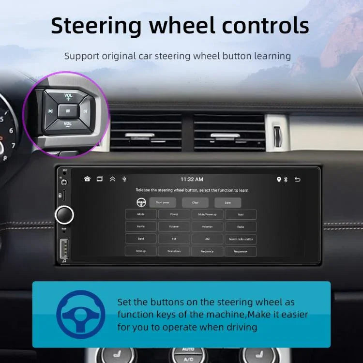 F6021 6.86 inch IPS Screen Car 1Din MP5 Player Support CarPlay & Android Auto, F6021