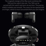 T100 1.85 inch Round Screen 2 in 1 Bluetooth Earphone IP67 Waterproof Smart Watch, Supports Blood Oxygen Monitoring