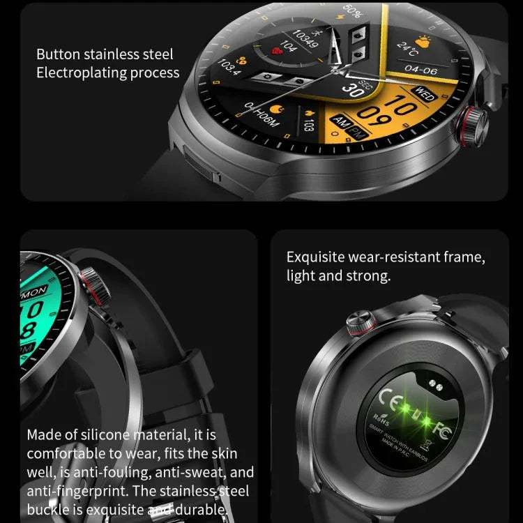 T100 1.85 inch Round Screen 2 in 1 Bluetooth Earphone IP67 Waterproof Smart Watch, Supports Blood Oxygen Monitoring