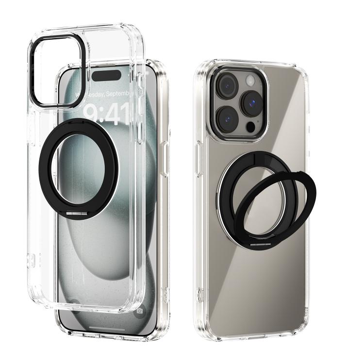 ABEEL MagSafe Q-LUCK Pivot Bracket Transparent Phone Case, For iPhone 15 Pro Max, For iPhone 15 Pro, For iPhone 15 Plus, For iPhone 15, For iPhone 14 Plus, For iPhone 14, For iPhone 14 Pro, For iPhone 14 Pro Max