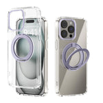 ABEEL MagSafe Q-LUCK Pivot Bracket Transparent Phone Case, For iPhone 15 Pro Max, For iPhone 15 Pro, For iPhone 15 Plus, For iPhone 15, For iPhone 14 Plus, For iPhone 14, For iPhone 14 Pro, For iPhone 14 Pro Max