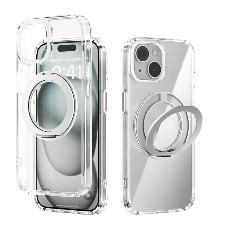 ABEEL MagSafe Q-LUCK Pivot Bracket Transparent Phone Case, For iPhone 15 Pro Max, For iPhone 15 Pro, For iPhone 15 Plus, For iPhone 15, For iPhone 14 Plus, For iPhone 14, For iPhone 14 Pro, For iPhone 14 Pro Max