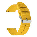 Stainless Steel Pin Buckle Solid Color Nylon Canvas Watch Band, 24mm