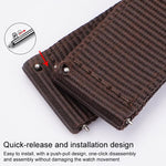 Stainless Steel Pin Buckle Solid Color Nylon Canvas Watch Band, 24mm
