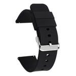 Stainless Steel Silver Pin Buckle Solid Color Silicone Waterproof Watch Band, 10mm, 12mm, 14mm, 15mm