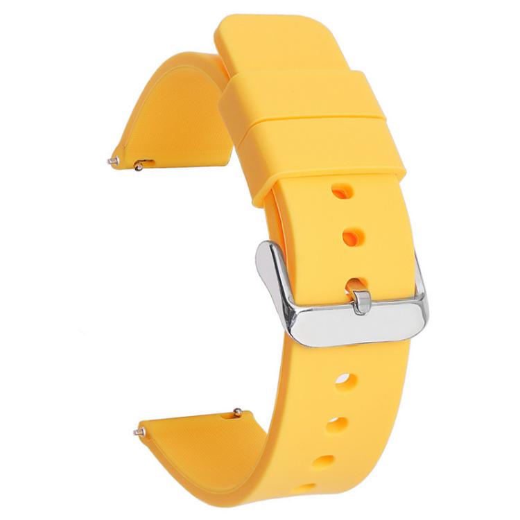 Stainless Steel Silver Pin Buckle Solid Color Silicone Waterproof Watch Band, 10mm, 12mm, 14mm, 15mm