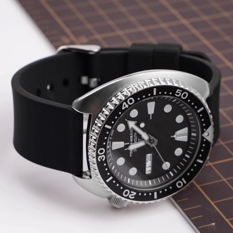Stainless Steel Silver Pin Buckle Solid Color Silicone Waterproof Watch Band, 16mm, 18mm, 19mm
