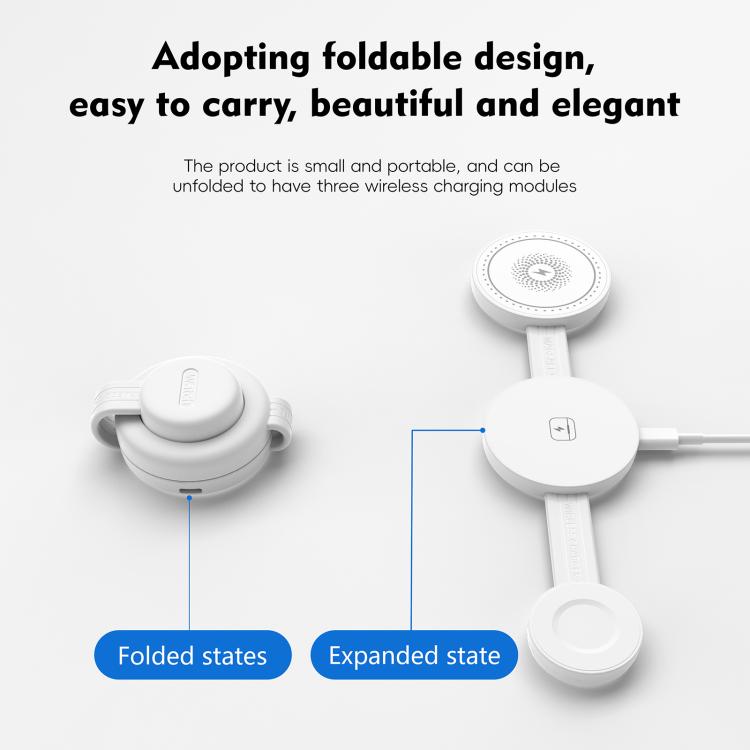 U50 Foldable 15W 3 in 1 Magnetic Wireless Charger