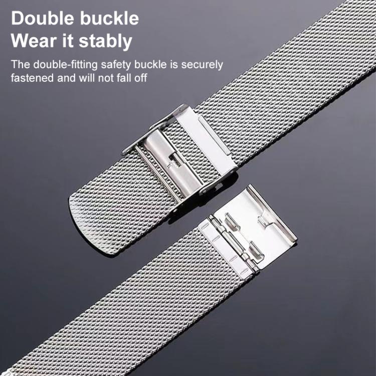 Milanese Buckle Stainless Steel Watch Band, 8mm, 10mm, 12mm, 13mm, 14mm, 15mm, 16mm, 17mm, 18mm