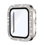 xDfind Double Row Diamond Tempered Glass Film Integrated PC Watch Cover, For Apple Watch Series 9 / 8 / 7 41mm, For Apple Watch Series 3 / 2 / 1 38mm, For Apple Watch Series 3 / 2 / 1 42mm