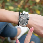 xDfind Double Row Diamond Tempered Glass Film Integrated PC Watch Cover, For Apple Watch Series 9 / 8 / 7 41mm, For Apple Watch Series 3 / 2 / 1 38mm, For Apple Watch Series 3 / 2 / 1 42mm
